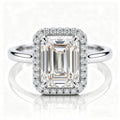 Liora 14k White Gold Emerald Engagement Ring shown from the front