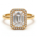 Liora 14k Yellow Gold Emerald Engagement Ring shown from the front