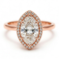 Liora 14k Rose Gold Marquise Engagement Ring shown from the front