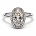 Liora Platinum Oval Engagement Ring shown from the front