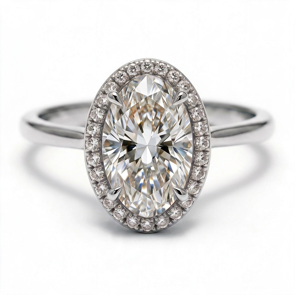Liora Platinum Oval Engagement Ring shown from the front
