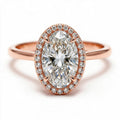 Liora 14k Rose Gold Oval Engagement Ring shown from the front