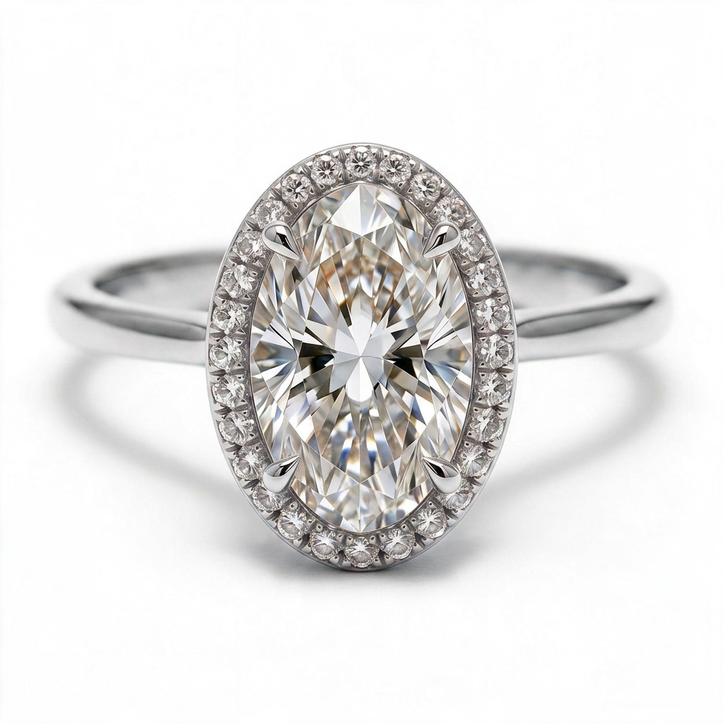 Liora 14k White Gold Oval Engagement Ring shown from the front