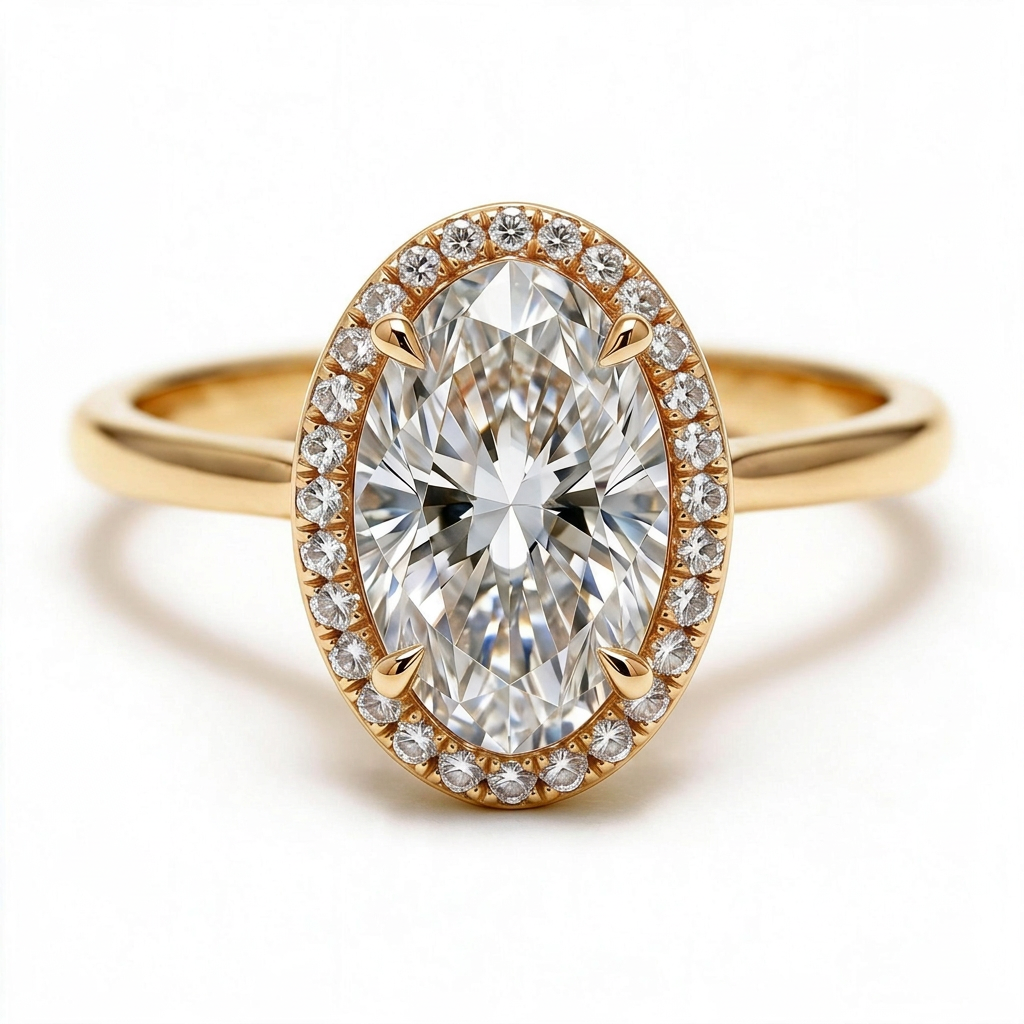 Liora 14k Yellow Gold Oval Engagement Ring shown from the front