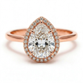 Liora 14k Rose Gold Pear Engagement Ring shown from the front