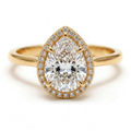 Liora 14k Yellow Gold Pear Engagement Ring shown from the front