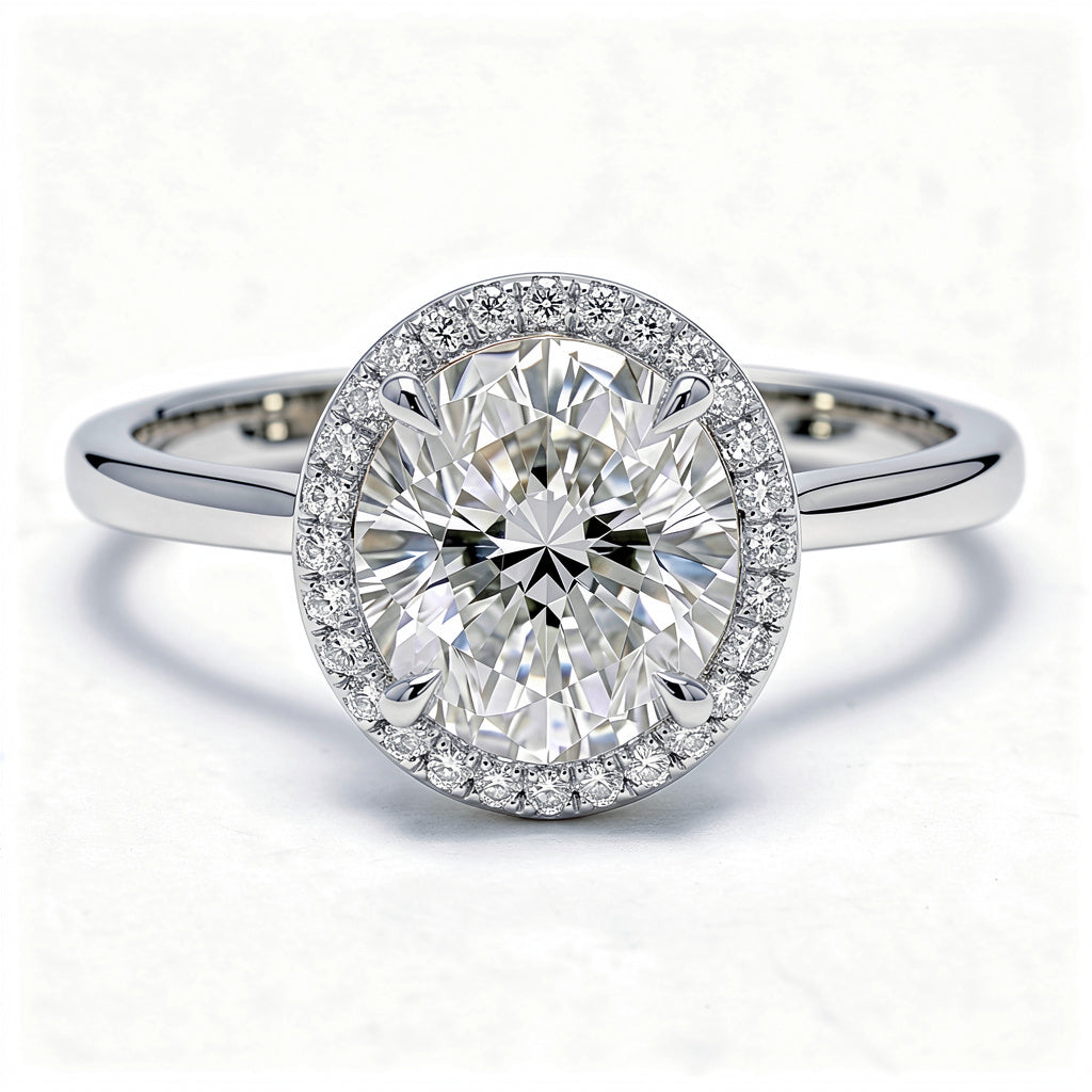 Liora Platinum Round Engagement Ring shown from the front