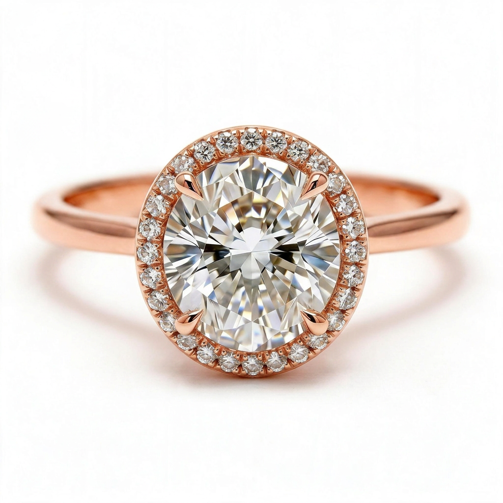 Liora 14k Rose Gold Round Engagement Ring shown from the front