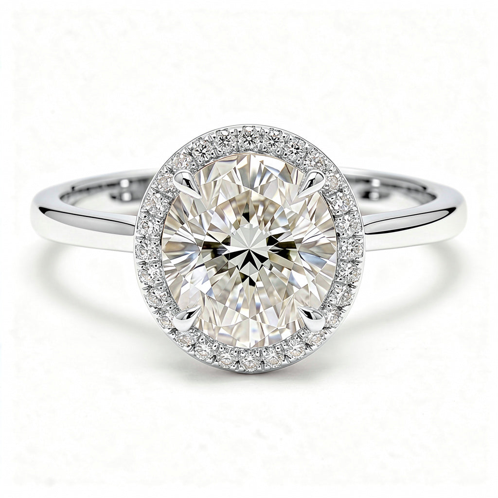Liora 14k White Gold Round Engagement Ring shown from the front