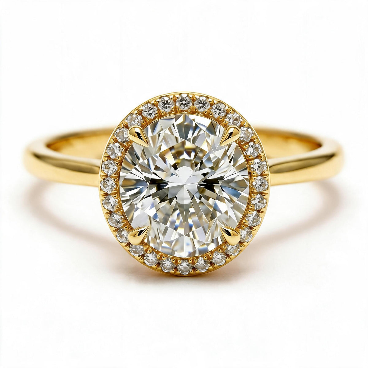 Liora 14k Yellow Gold Round Engagement Ring shown from the front