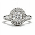 Magnolia Platinum Cushion Engagement Ring shown from the front