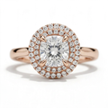 Magnolia 14k Rose Gold Cushion Engagement Ring shown from the front