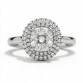 Magnolia 14k White Gold Cushion Engagement Ring shown from the front