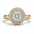 Magnolia 14k Yellow Gold Cushion Engagement Ring shown from the front