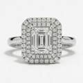 Magnolia Platinum Emerald Engagement Ring shown from the front