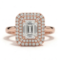 Magnolia 14k Rose Gold Emerald Engagement Ring shown from the front