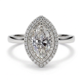 Magnolia Platinum Marquise Engagement Ring shown from the front