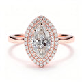 Magnolia 14k Rose Gold Marquise Engagement Ring shown from the front