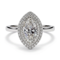 Magnolia 14k White Gold Marquise Engagement Ring shown from the front