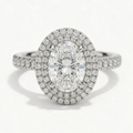 Magnolia 14k White Gold Oval Engagement Ring shown from the front