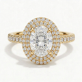 Magnolia 14k Yellow Gold Oval Engagement Ring shown from the front