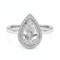 Magnolia Platinum Pear Engagement Ring shown from the front