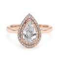 Magnolia 14k Rose Gold Pear Engagement Ring shown from the front