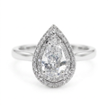 Magnolia 14k White Gold Pear Engagement Ring shown from the front