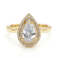 Magnolia 14k Yellow Gold Pear Engagement Ring shown from the front