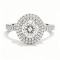 Magnolia Platinum Round Engagement Ring shown from the front