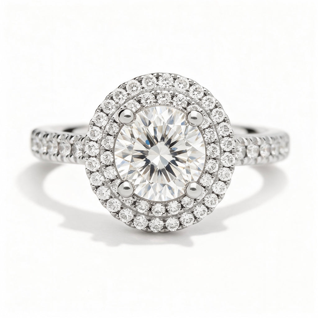 Magnolia Platinum Round Engagement Ring shown from the front