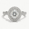 Magnolia 14k White Gold Round Engagement Ring shown from the front