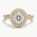 Magnolia 14k Yellow Gold Round Engagement Ring shown from the front