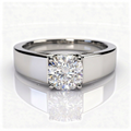 Tallulah Platinum Cushion Engagement Ring shown from the front