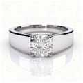 Tallulah 14k White Gold Cushion Engagement Ring shown from the front