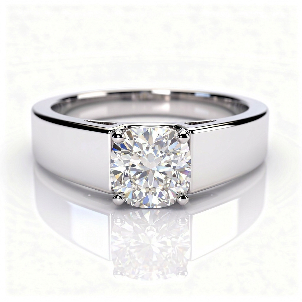 Tallulah 14k White Gold Cushion Engagement Ring shown from the front