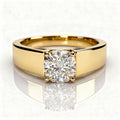 Tallulah 14k Yellow Gold Cushion Engagement Ring shown from the front