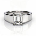 Tallulah Platinum Emerald Engagement Ring shown from the front