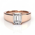 Tallulah 14k Rose Gold Emerald Engagement Ring shown from the front
