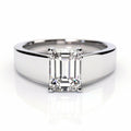 Tallulah 14k White Gold Emerald Engagement Ring shown from the front