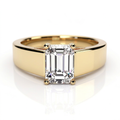 Tallulah 14k Yellow Gold Emerald Engagement Ring shown from the front