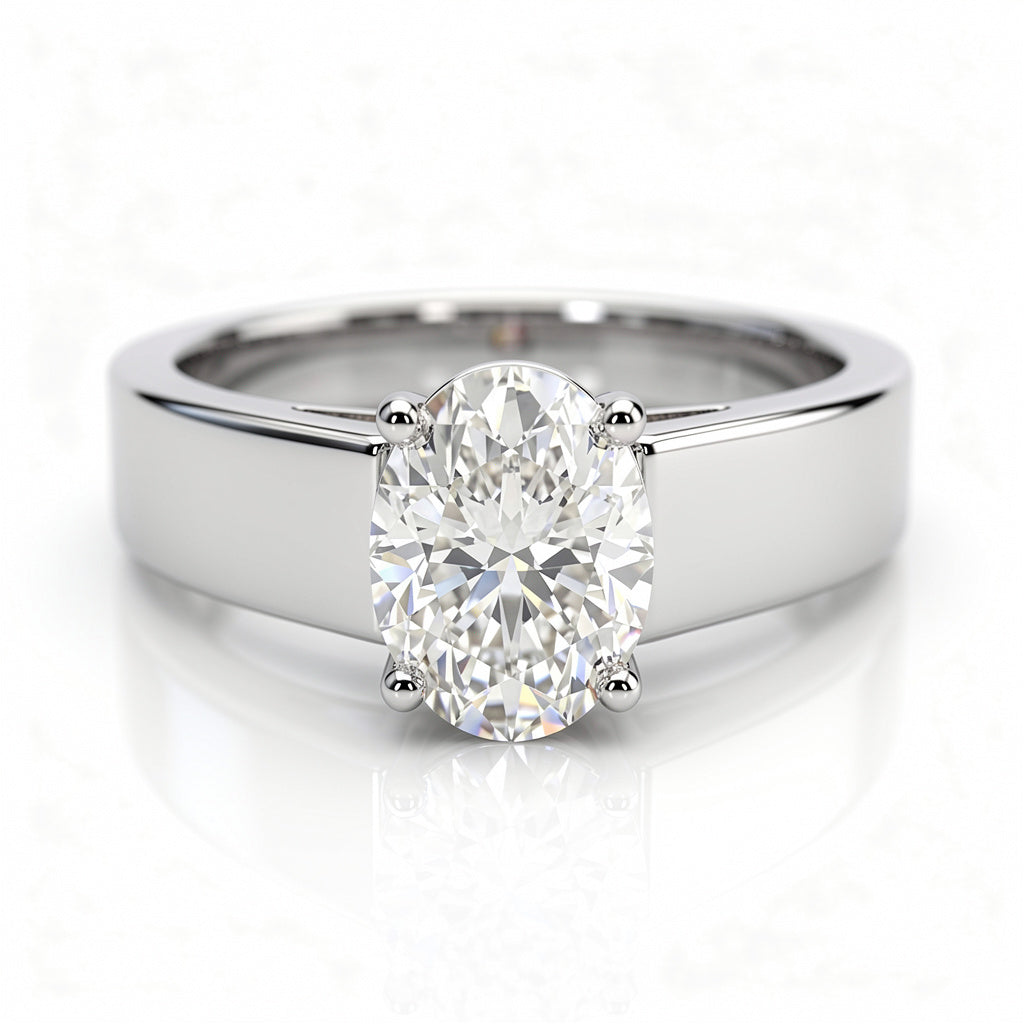 Tallulah Platinum Oval Engagement Ring shown from the front