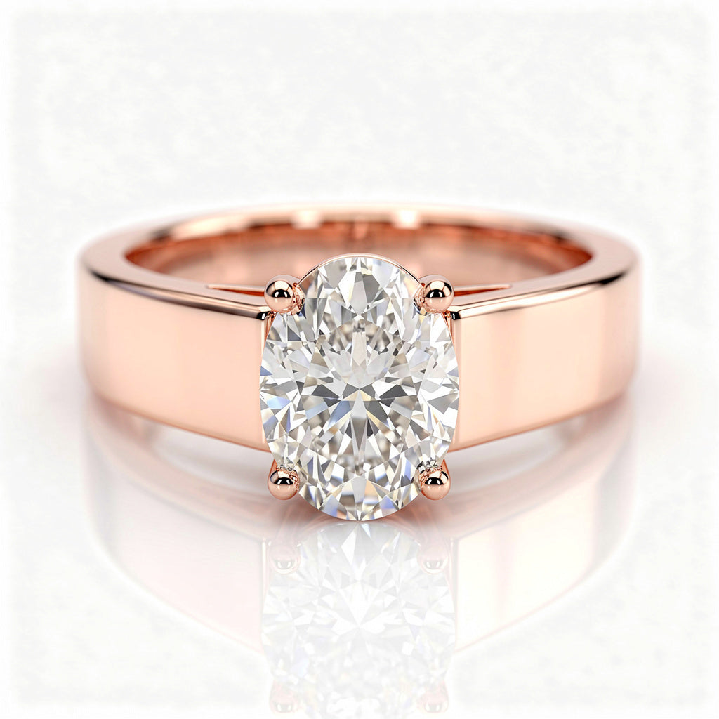 Tallulah 14k Rose Gold Oval Engagement Ring shown from the front