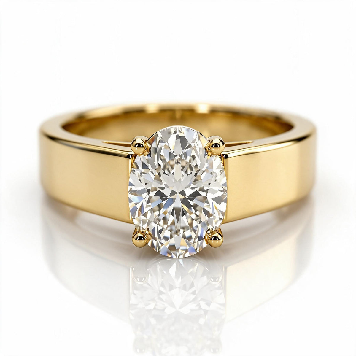 Tallulah 14k Yellow Gold Oval Engagement Ring shown from the front