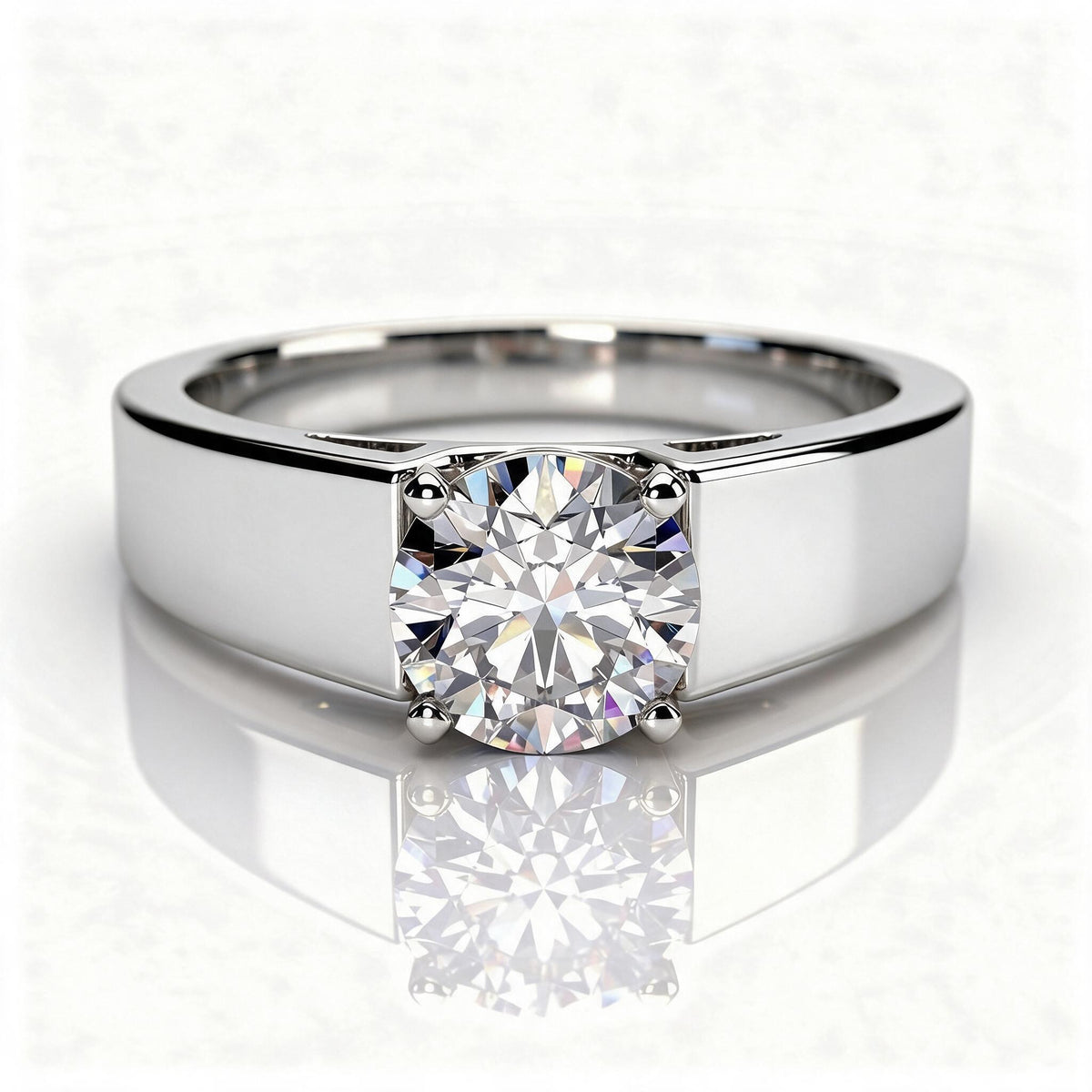 Tallulah Platinum Round Engagement Ring shown from the front