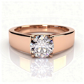 Tallulah 14k Rose Gold Round Engagement Ring shown from the front