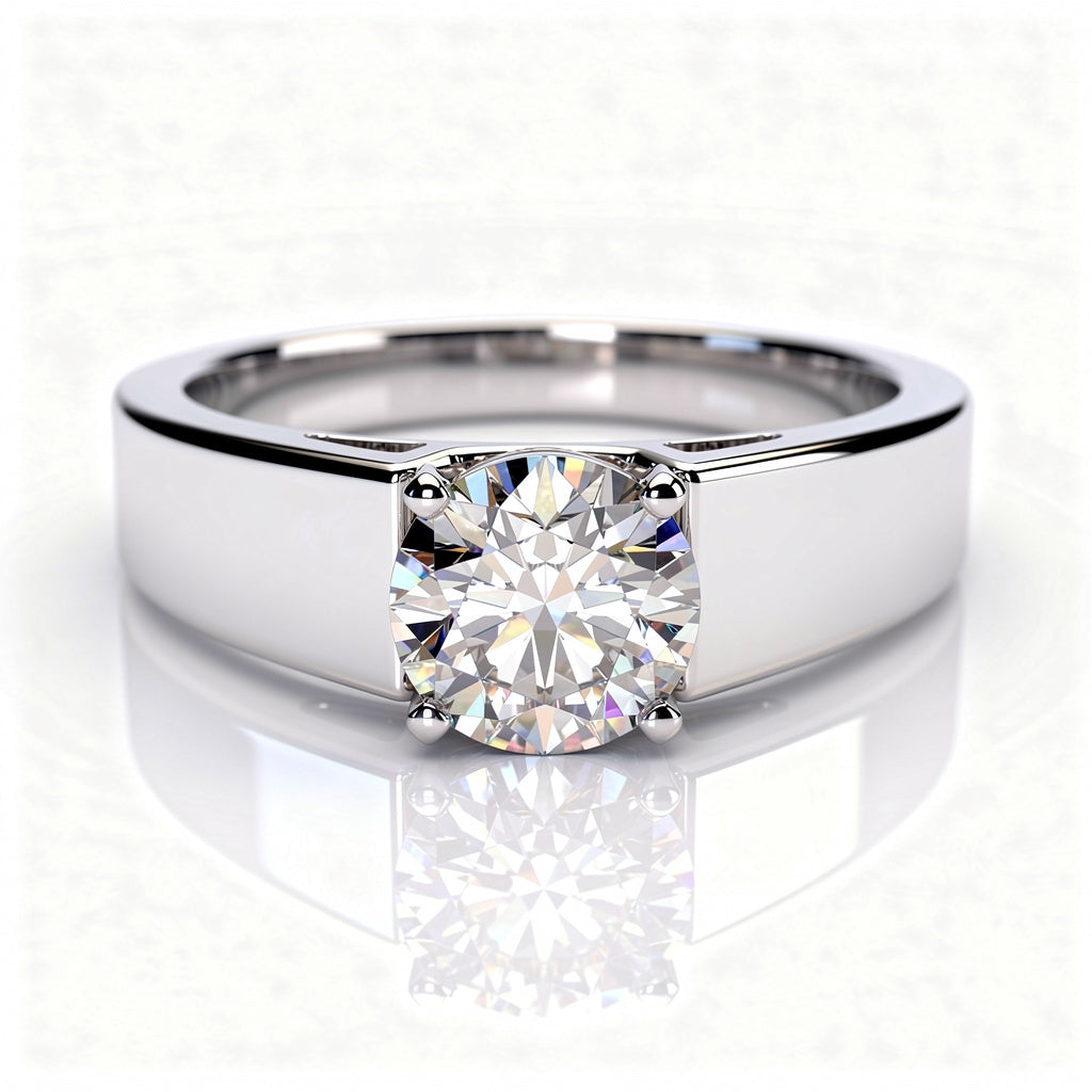 Tallulah 14k White Gold Round Engagement Ring shown from the front
