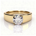 Tallulah 14k Yellow Gold Round Engagement Ring shown from the front
